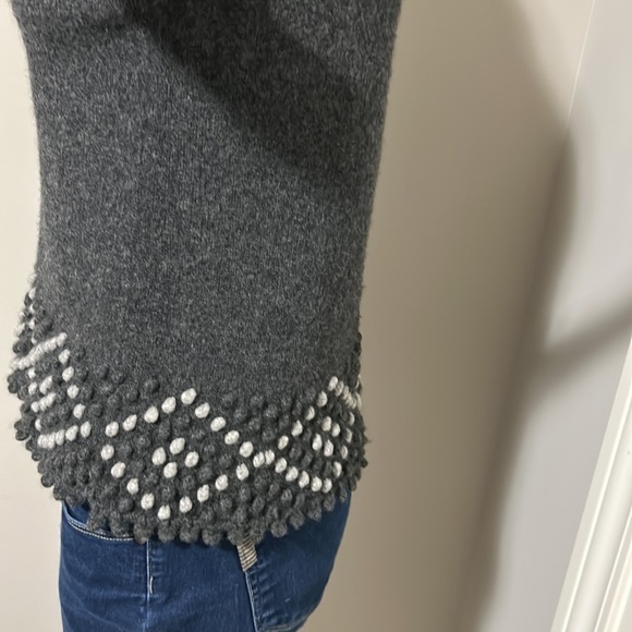 SUNDANCE Gray Wool Fair Isle Sweater Turtleneck Sz M - Picture 5 of 9